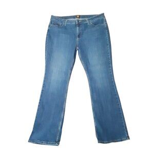 Lee Jeans Womens 18 Blue Medium Wash Denim Bootcut